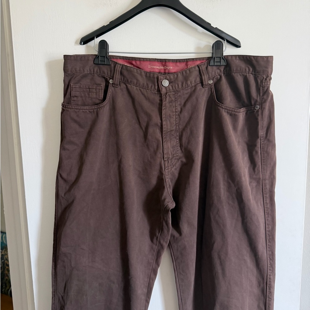 Ermenegildo Zegna Men’s Designer Brown Cotton Straight Leg Jeans size 42 EUC - Picture 6 of 13